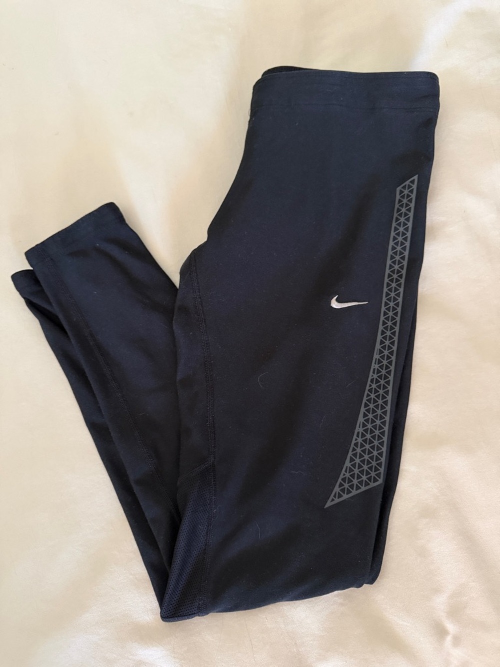 Nike Black Leggings with Reflective Chevron Accent